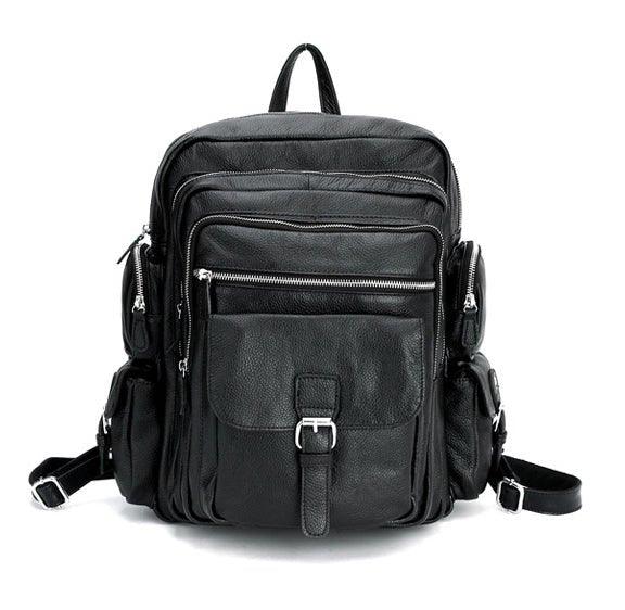 black leather backpack with pockets Sloan Large 1 top zip pocket and 1 back luggage strap with 1 top handle and 2 backpack straps Michael Kors Cooper City Men