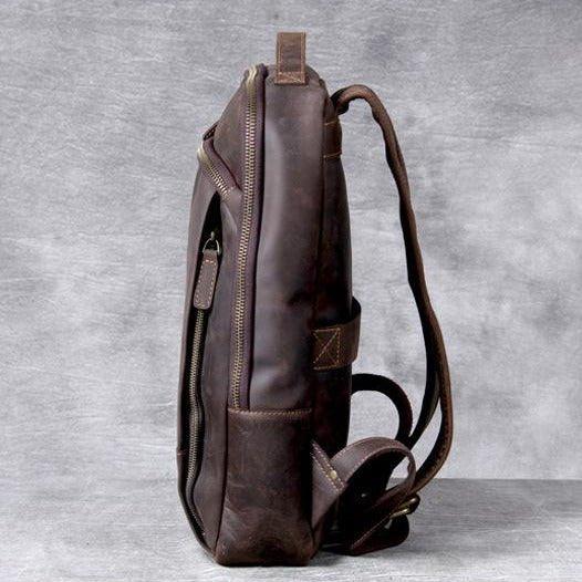 Mens Leather Backpack Vintage for Laptop - Woosir