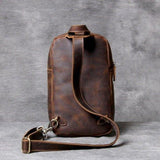 Mens Single Strap Backpack Leather Chest Bag - Woosir