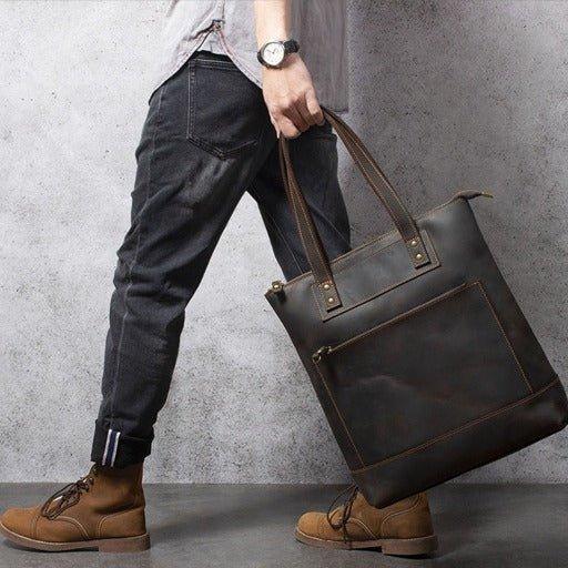 Men's Leather Shoulder Messenger Bags Business Work Bag Laptop Briefcase  Handbag | eBay
