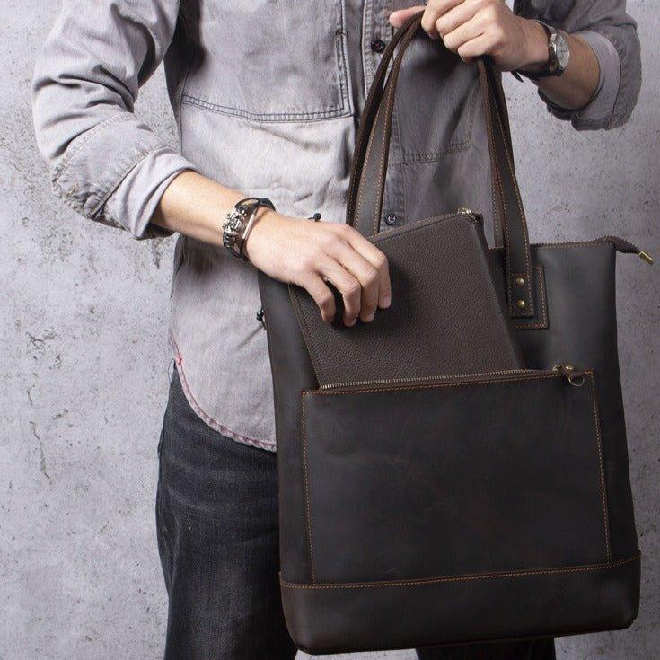 Leather Man Work Bag - Tan | olpr. USA