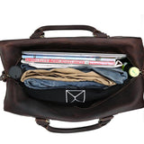 Mens Vintage Leather Duffel Travel Weekender Bag - Woosir
