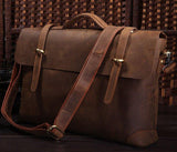 Woosir Mens Vintage Leather Messenger Bag for 14" Laptop - Woosir