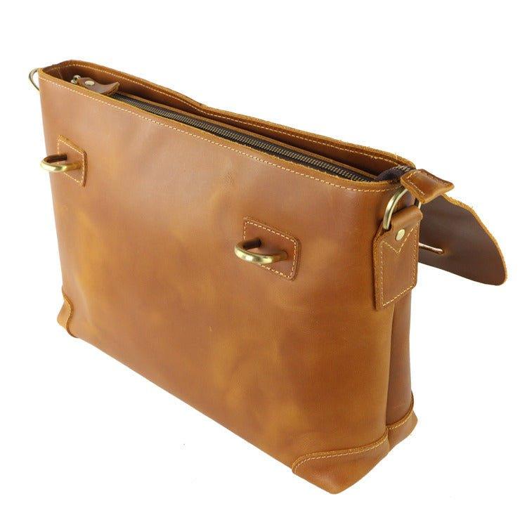 Woosir Mens Vintage Leather Messenger Bag for 14" Laptop - Woosir