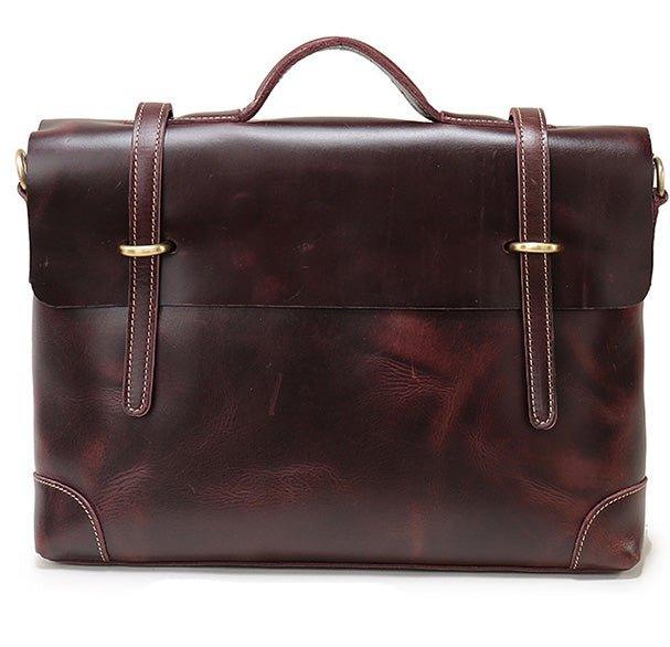 Woosir Mens Vintage Leather Messenger Bag for 14