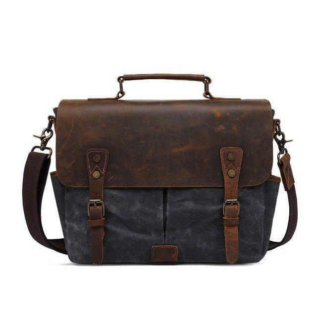 Printed Leather Business Briefcase Men/Women Wheel Bag 14/16