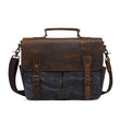 Mens Waxed Canvas Messenger Bag for Laptop - Woosir