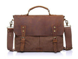 Messenger Bag Satchel Vintage Canvas Leather - Woosir