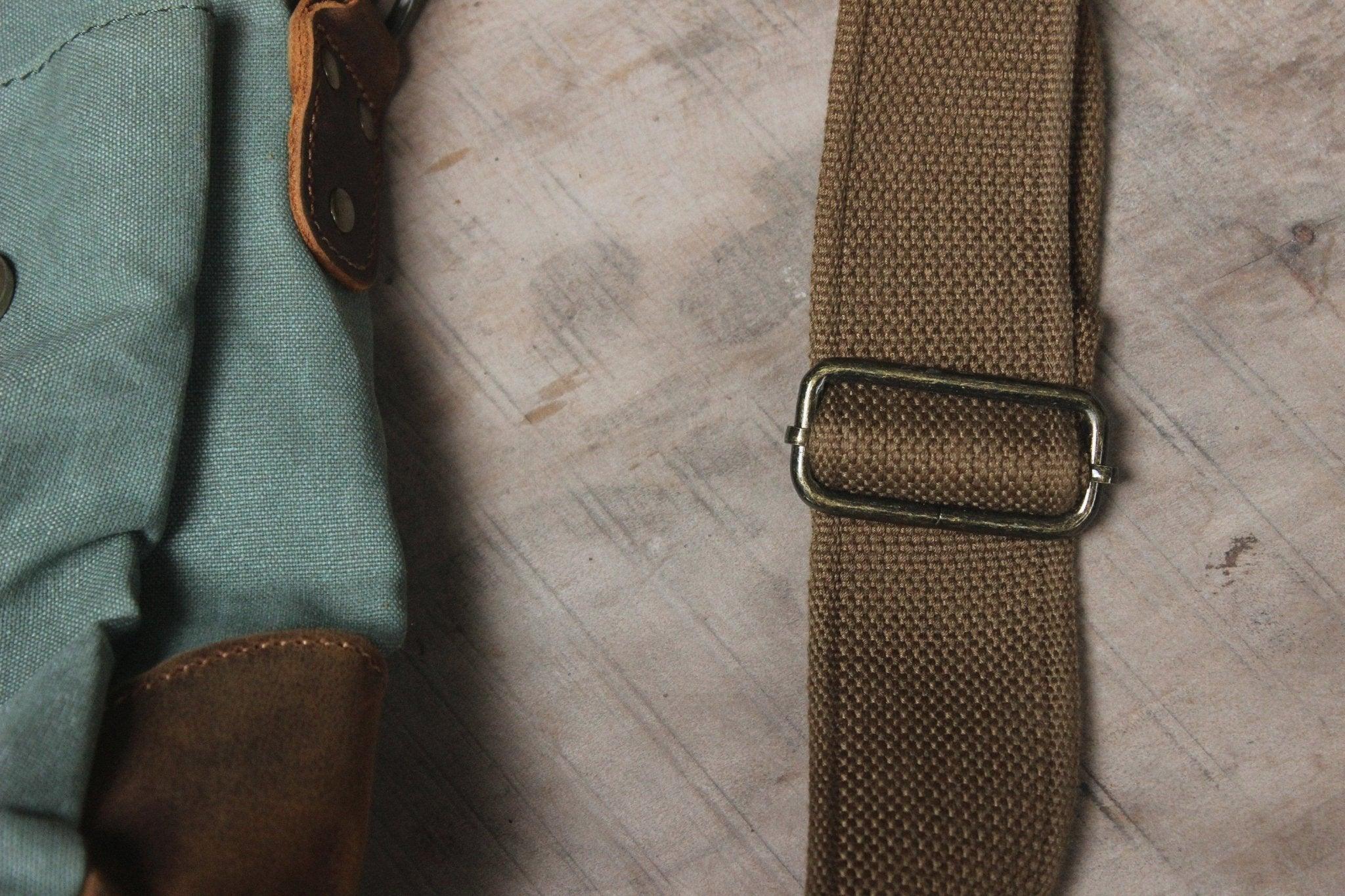 Messenger Bag Satchel Vintage Canvas Leather - Woosir