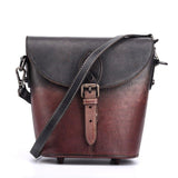 Woosir Vintage Leather Mini Bucket Crossbody Bag for Women - Woosir