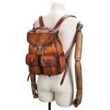 Multi-pocket Leather Backpack for Women - Woosir