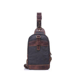 Outdoor Sling Bag With Crazy Horse Leather - Woosir