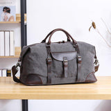 Oversized Travel Duffel Bag Canvas Leather - Woosir