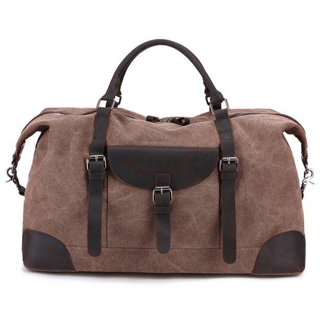 canvas leather travel duffel bag Oversized Travel Duffel Bag Canvas Leather, Coffee