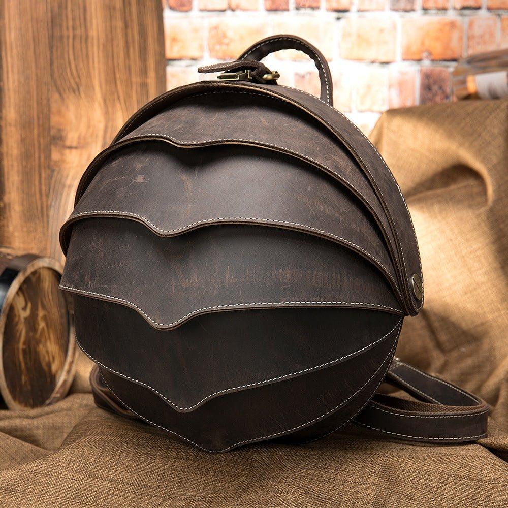 beetle backpack leather Pangolin Vintage Leather Backpack for Men, Dark Brown (D#B3GQR6B)
