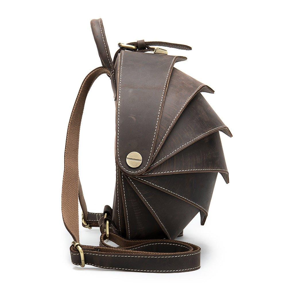 AETOO Original handmade personality Beetle leather backpack for men and  women creative head layer cowhide pangolin backpack