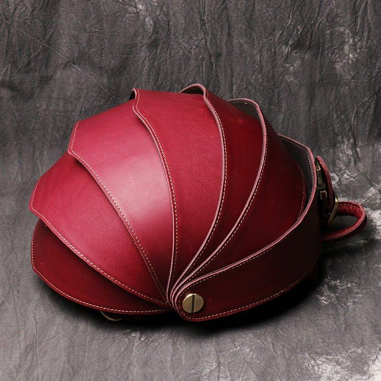 beetle backpack leather Pangolin Vintage Leather Backpack for Men, Red (D#BBLOUHY)