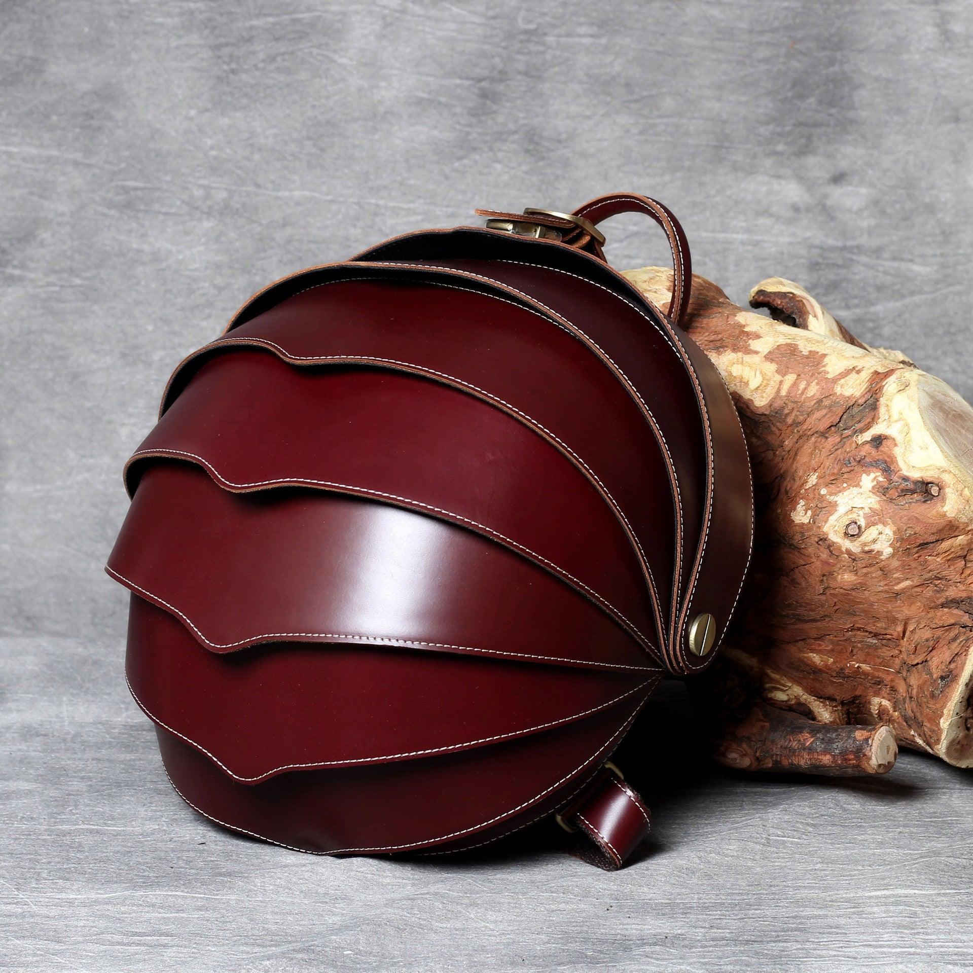 beetle backpack leather Pangolin Vintage Leather Backpack for Men, Red (D#BBLOUHY)