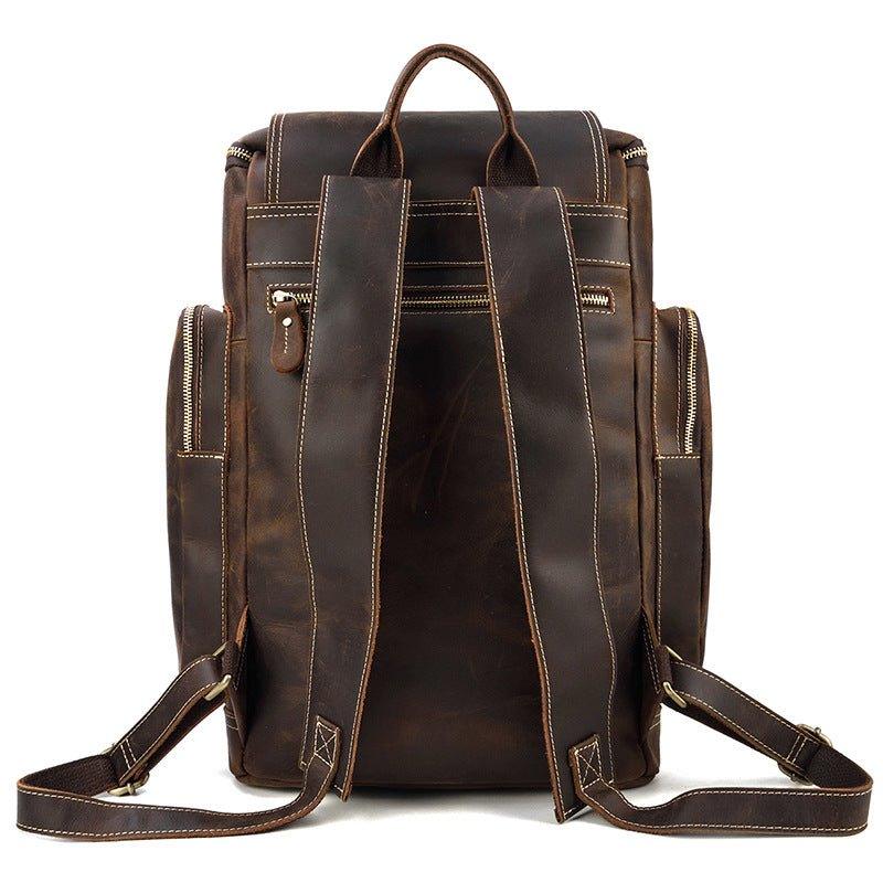americana leather backpacks Large Leather Backpack Vintage, Brown