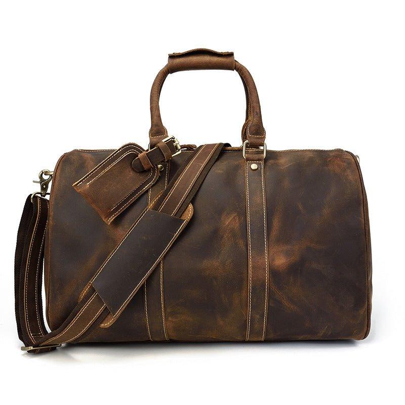 Real Leather Duffel Bags For Men 18 Inch, Brown Real Leather Duffel Bags For Men 18 Inch, Brown