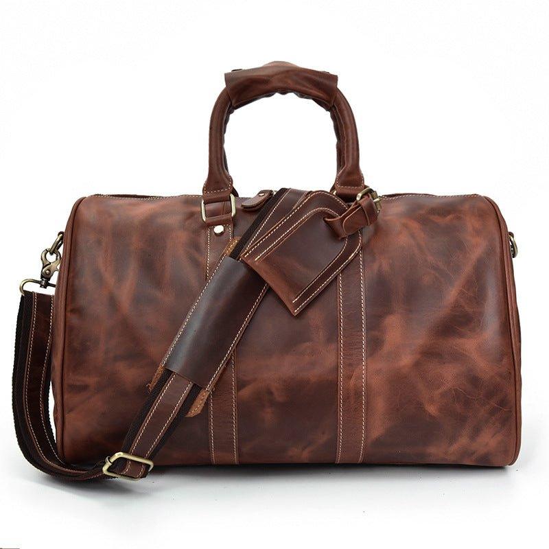 Real Leather Duffel Bags For Men 18 Inch, Oil Brown
