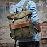 Retro Cotton Canvas Outdoor Backpack - Woosir