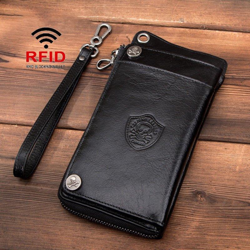 Woosir RFID Safe Leather Wallet with Wrist Strap - Woosir