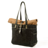 Woosir Roll Top Canvas Tote with Strap and Laptop Sleeve - Woosir