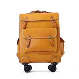 Woosir Rolling Vintage Leather Luggage Suitcase 22 Inch - Woosir