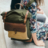 Rolltop Canvas Backpacks - Woosir