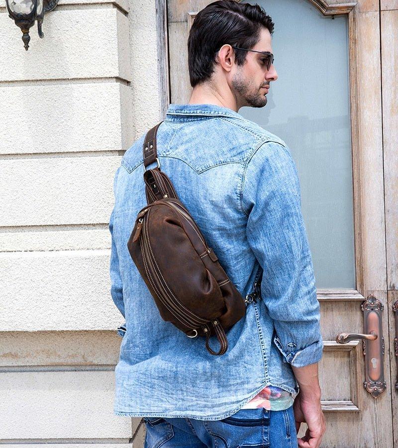  VATN Designer Mens Crossbody Messenger Bag Leather
