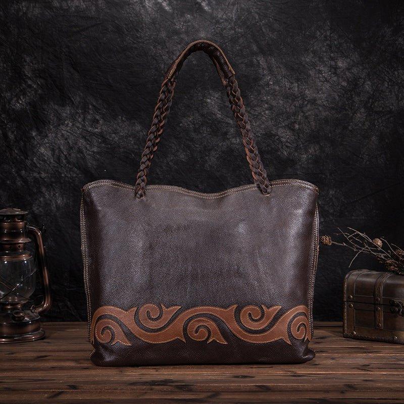 Woosir Soft Leather Large Tote with Zipper - Woosir