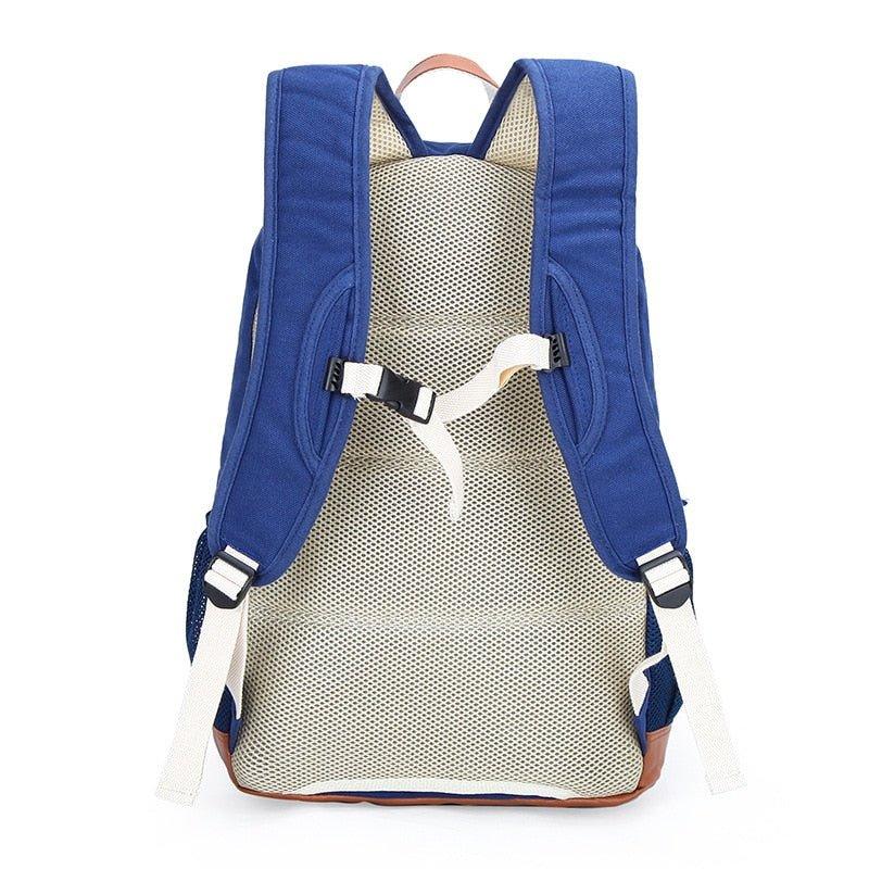 Stylish Canvas Camera Backpack for Women Blue - Woosir