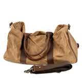 Waxed Canvas Duffle Bags with Shoe Compartment - Woosir