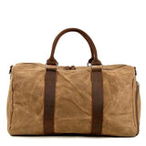 Waxed Canvas Duffle Bags with Shoe Compartment - Woosir
