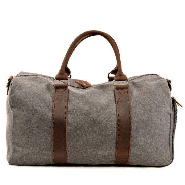 Waxed Canvas Duffle Bags with Shoe Compartment, Khaki (D#KITAZUY)