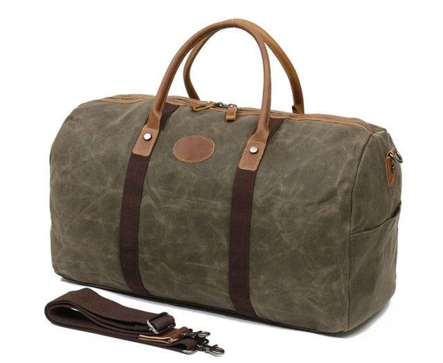 Mens Waxed Canvas Travel Duffle Bag Carry-on Size