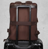 Trolley Sleeve Backpack Leather Mens - Woosir
