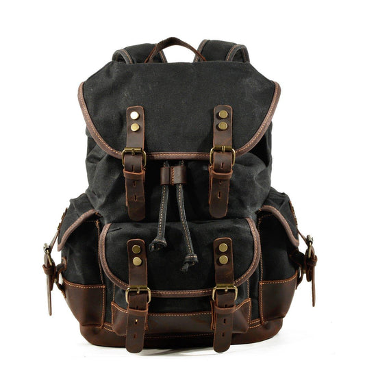 Vintage Waxed Canvas Backpack 28L - Large Capacity, Genuine