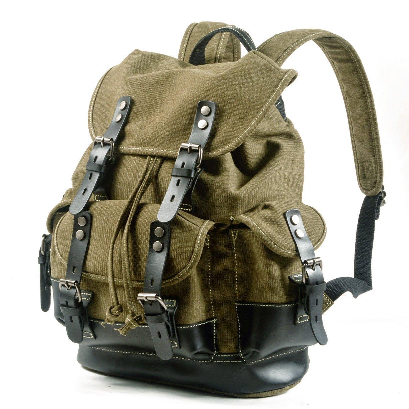 vintage wanderrucksack Wasserdichter Vintage-Rucksack aus gewachstem Canvas für Herren