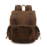 Mens Canvas Backpack Vintage for Travel School - Woosir