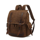Mens Canvas Backpack Vintage for Travel School - Woosir