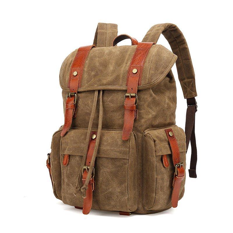 Vintage Wax Canvas Rucksack Backpack - Woosir