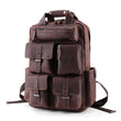 Vintage Crazy Horse Leather Backpack for 17 Inch Laptop - Woosir