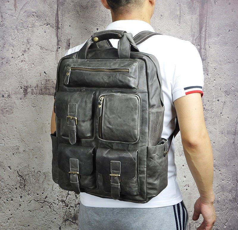 Vintage Crazy Horse Leather Backpack for 17 Inch Laptop Vintage Crazy Horse Leather Backpack for 17 Inch Laptop