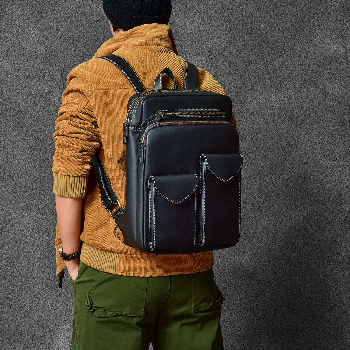 Woosir Vintage Genuine Leather Backpack Fit 14