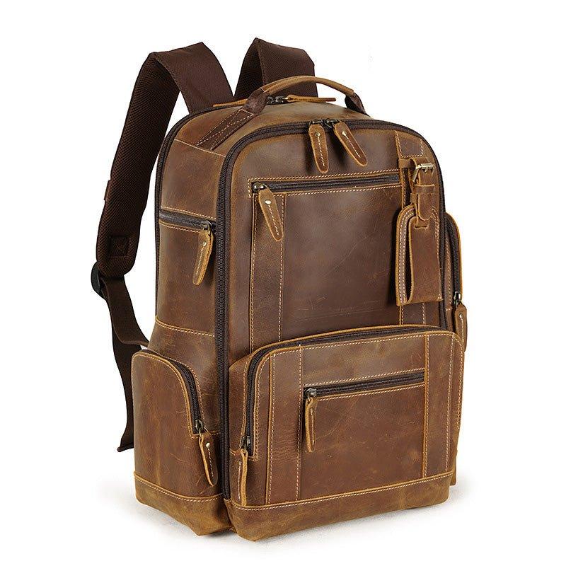 Woosir Vintage Genuine Leather College Backpack - Woosir