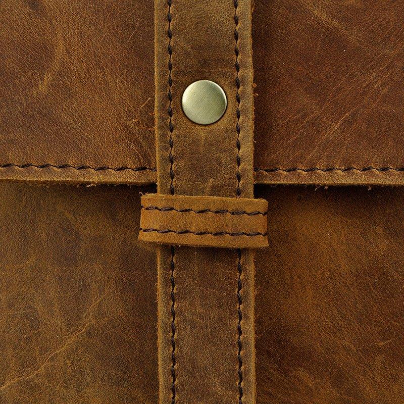 Woosir Vintage Genuine Leather 8 Inch Messenger Bag for Men - Woosir
