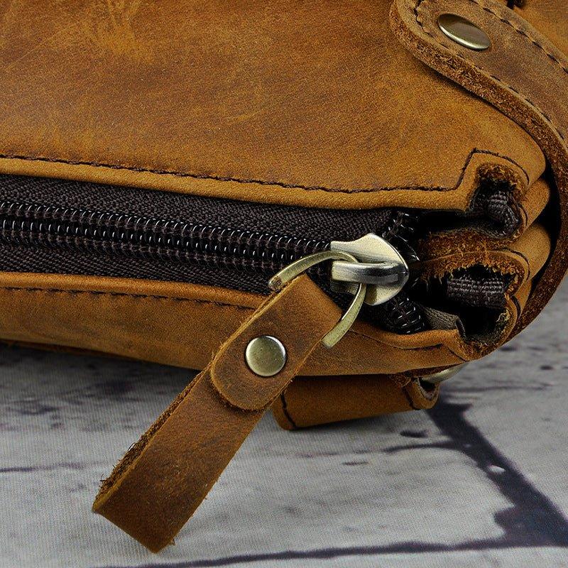 Woosir Vintage Genuine Leather 8 Inch Messenger Bag for Men - Woosir