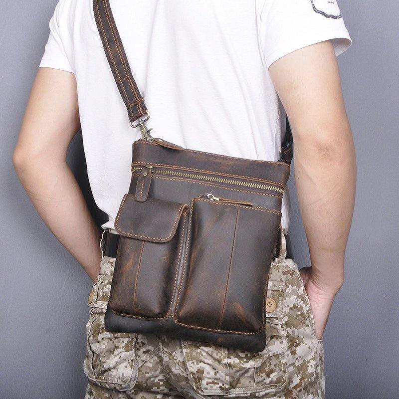 Woosir Vintage Genuine Leather Shoulder Bag for Men - Woosir